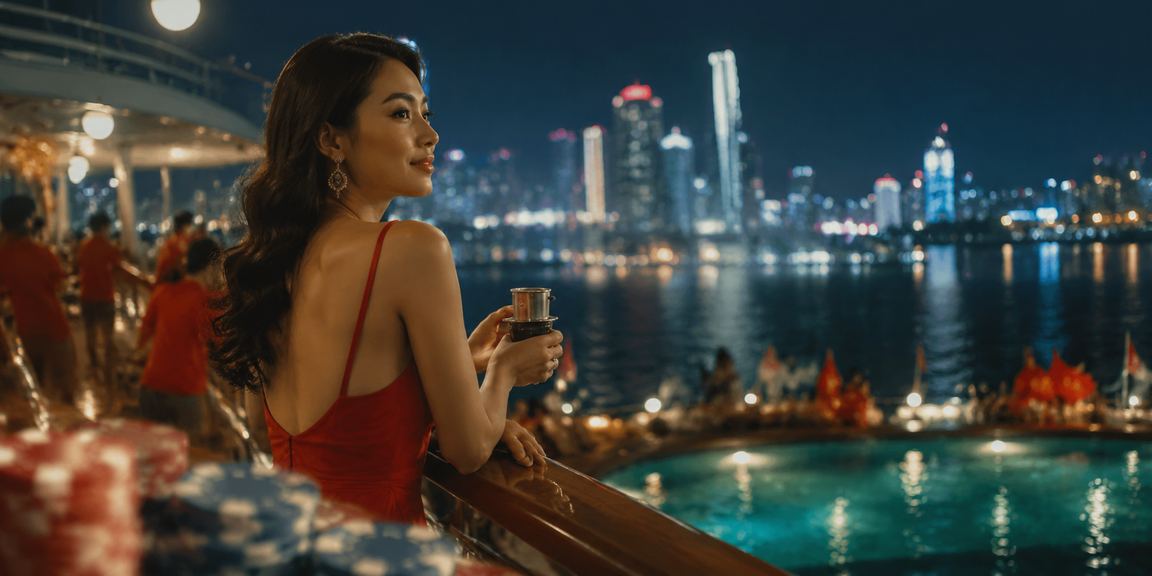 Người chơi thưởng thức xổ số tại Hạ Long Bay